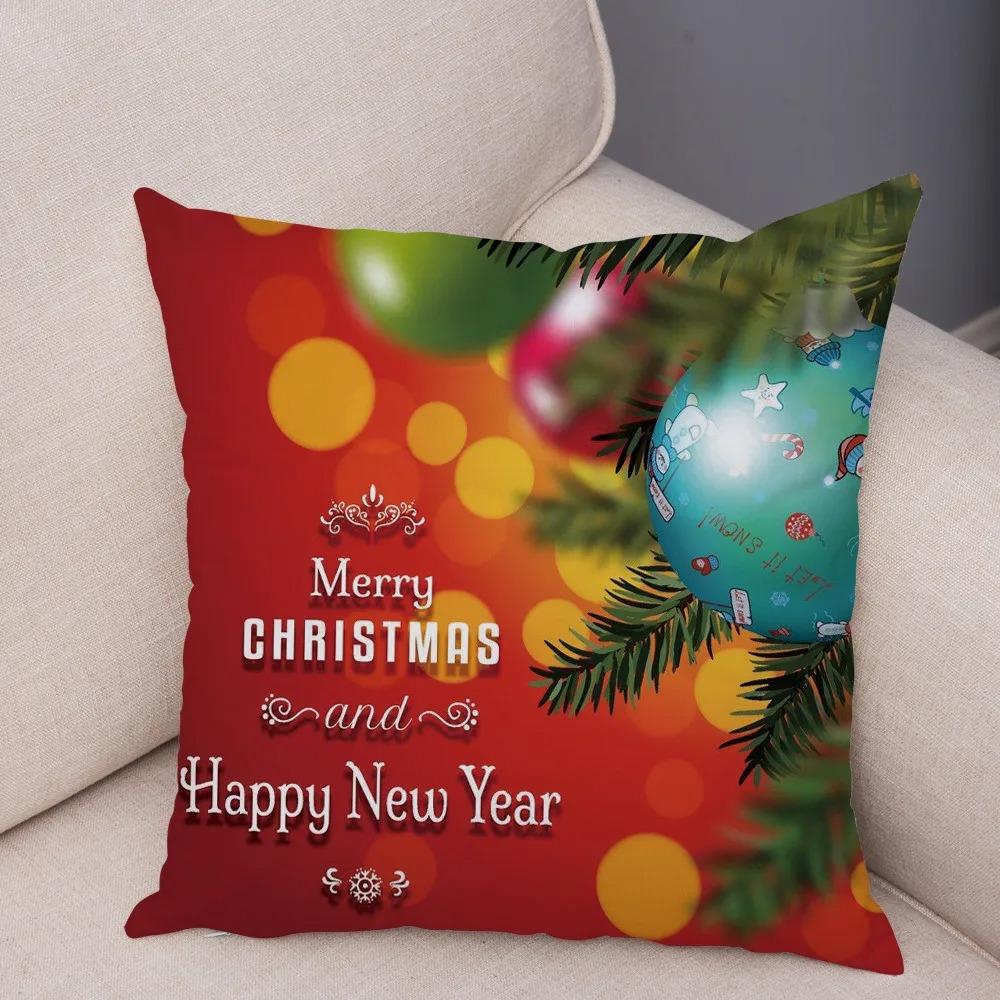 Weihnachts-Themen-Kissenbezüge Auto Zubehör Büro Santa Claus Wohnzimmer Sofa Hause Kissenbezüge