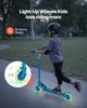 Kick Scooter for Kids Ages 3+, 2-Wheel Toddler Scooter with Light-Up Wheels, Adjustable Height Handlebar, Wide Anti-Slip Deck, Foldable Lightweight