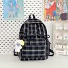 Schoolbag Japanese ins literary style soft sister plaid travel small backpack spring new high-value college student backpack