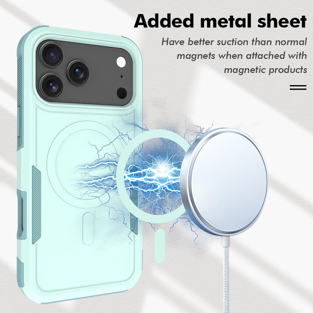 Suitable for 17Air Apple Mobile Phone Case Magnetic Iphone16pro Four-corner Thickened 15pm Mobile Phone Anti-fall Hard Shell