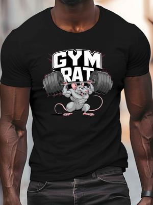 Mouse Cotton TShirt Workout Streetwear Athletic Gym Style Mens Black Fitness Muscle - Men's Summer Cotton Graphic Tee