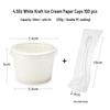 Bellflower Disposable Ice Cream and Yogurt Paper Cups, Portioning Small White Bowls