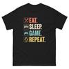 Gamer TShirt EAT SLEEP GAME Repeat Tee Video Game Fan Gift Clothing Graphic Short Sleeve Shirt Unisex Unisex Women AllSeason