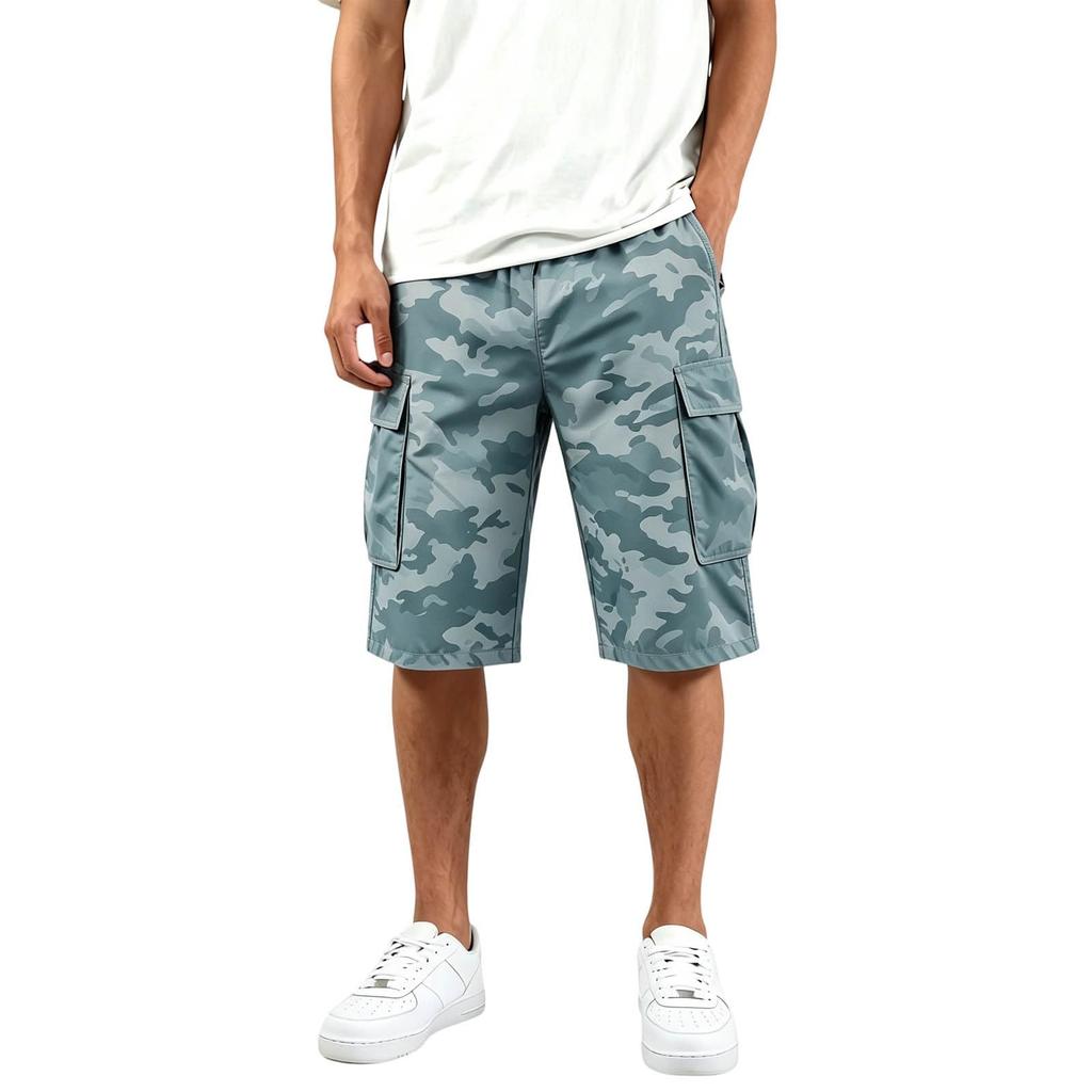 Pantaloncini Cargo da Uomo per Uomo Estate Vestibilità Larga Outdoor Pantaloncini da Palestra Uomo Casual Multitasche Pantaloncini Atletici da Uomo Pantaloncini da Basket Uomo