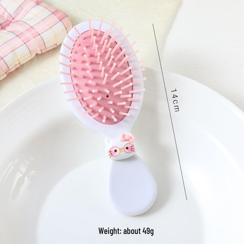 Cartoon Cat Paw Cushion Comb: Cute, Soft, Portable Travel Brush with Heart Massage Design
