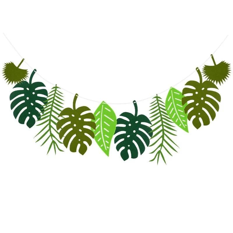

Felt Turtle Palm Leaves Banner Garland for Hawaiian Tropical Party Summer Wedding Jungle Safari Birthday Party Decoration зелёный
