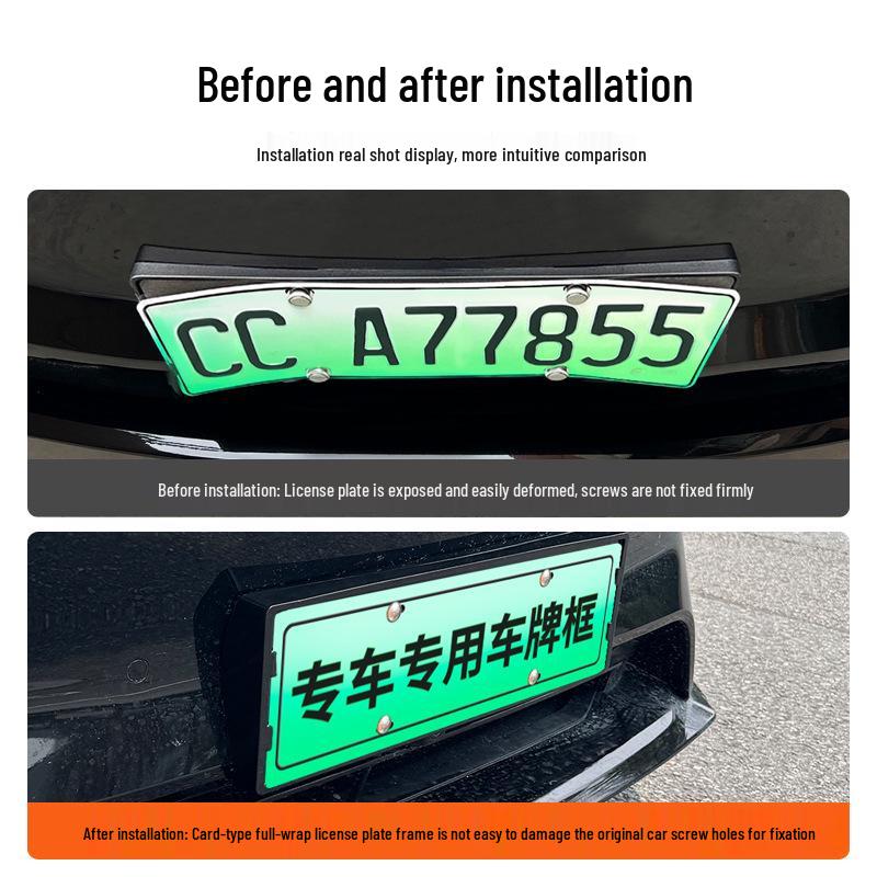 2025 NIO ET5/ET5T Full-Coverage Green License Plate Frames for New Energy Vehicles