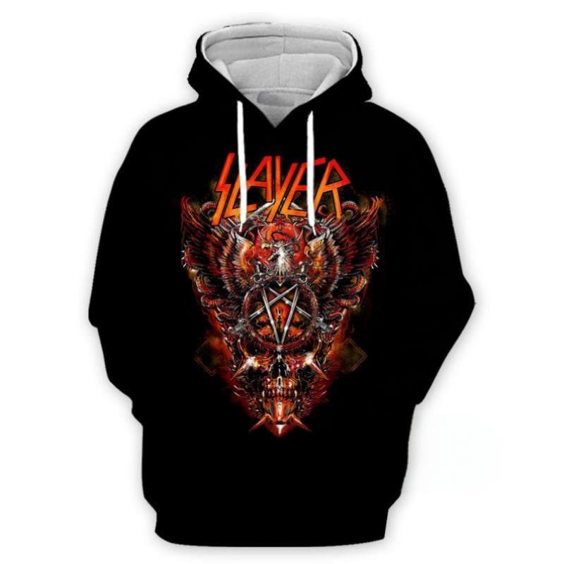 SLAYER ROCK Mikiny Pánské 3D Potisk Pánské Dámské Mikina Ležérní Oversized Pánské Oblečení Streetwear Módní Mikina