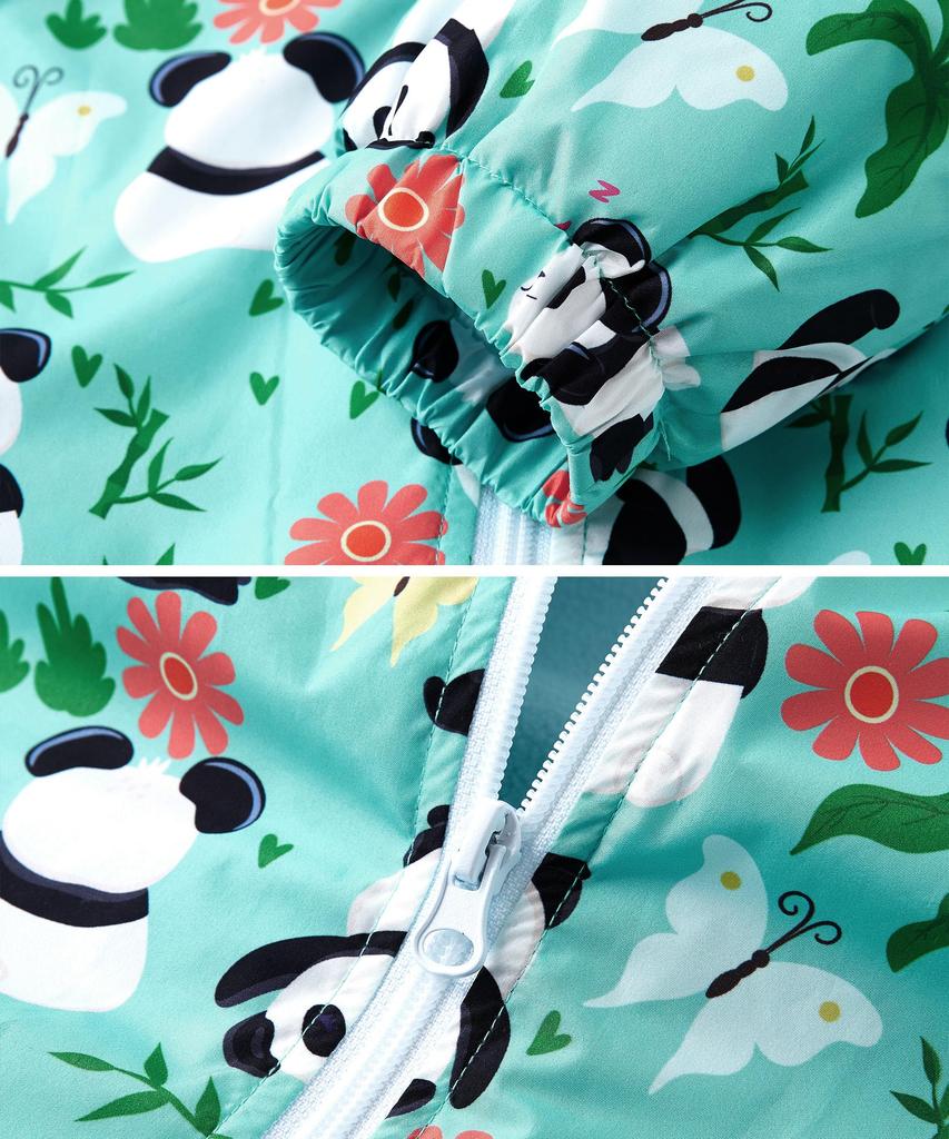 M2C Mountain Parka Windbreaker Jacket with Fleece Windproof and Perfect for Outdoor Panda Size 140 Kids' Lining, Cold-Resistant, Activities, Girls'