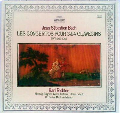 LP Record JEAN-SÉBASTIEN BACH - KARL RICHTER, - Les Concertos Pour 3 & 4 Clavecins 2533171 ARCHIV PRODUKTI 1974 Germany Classical Used