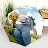 Eeyore'S Flower Bouquet Folding Umbrella Travel Umbrella Three Folds Printing Travel Umbrella