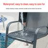 Weatherproof Outdoor Dining Set: Tempered Glass Table with Stackable Teslin Chairs