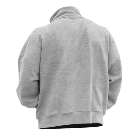 Men Sweatshirt Half Zipper Stand Collar Long Sleeves Solid Color Pullover Mid Length Sport Casual Top Lightweight Clothes for Travel Office Daily Wear