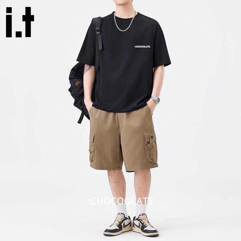 :CHOCOOLATE Herren locker geschnittenes kurzärmeliges T-Shirt