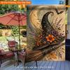 Linen Halloween Fall Pumpkin Garden Flag Rustic Style Ghost Welcome Flag  Porch