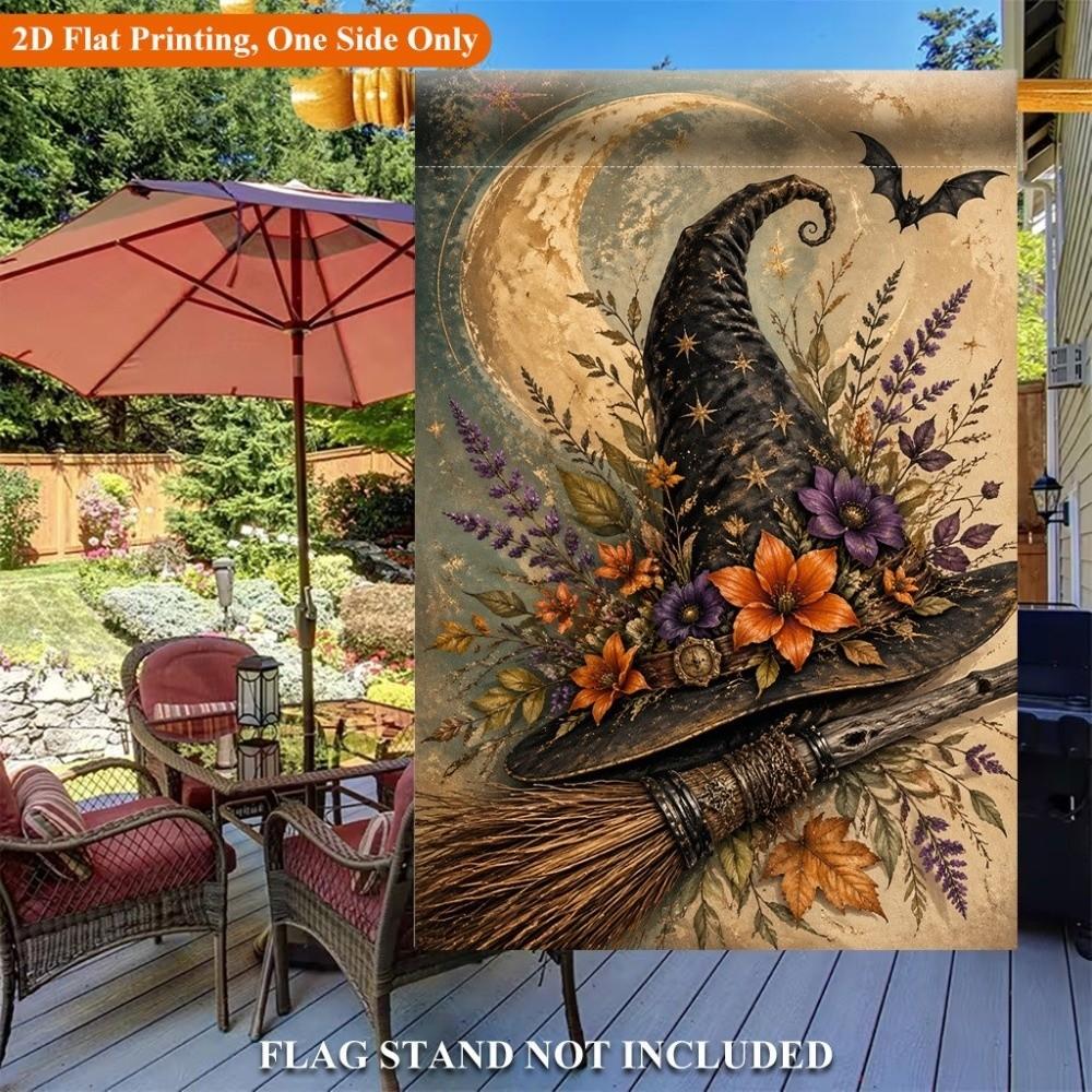Linen Halloween Fall Pumpkin Garden Flag Rustic Style Ghost Welcome Flag Porch