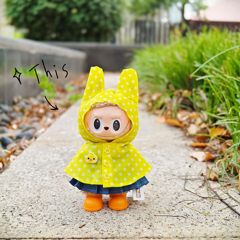 Only Clothes for V1 V2 V3 Labubu Clothes Raincoat Colorful Polka Dot Waterproof Suit Set Raincoat Suit Set Children's Gift