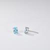 Sky Blue Zircon Earring 925 Sterling Silver Oval Stud Earrings