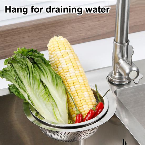 Yousheng Sink Swan Strainer Basket Stainless Steel Kitchen Faucet Drain Basket Sink Food Waste Strainer for Draining Vegetable Washing