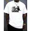 European Size Men's 3D Cat Graphic T-Shirt , Soft Polyester Blend Crew Neck Tee, Casual All-Season Knit Fabric, Regular Fit for Cat Lovers