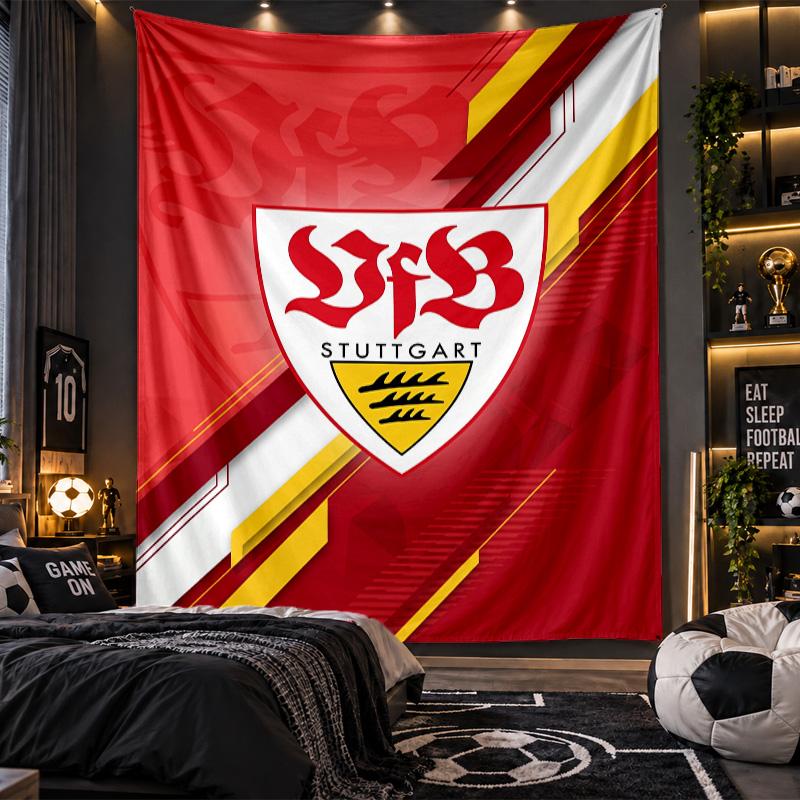Wall Hanging Tapestry VfB Stuttgart Print Cloth for Living Room Bedroom Home Decor