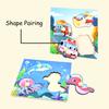 Mini Montessori Holzpuzzles Handgreifbretter Spielzeug Tangram Puzzles Babypädagogisches Spielzeug Cartoon Fahrzeuge Tiere 3D-Puzzles