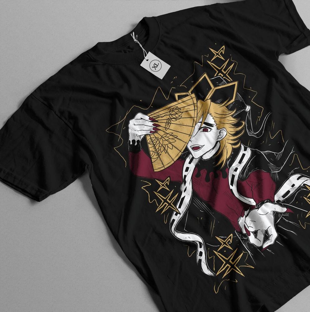 Doma Kimetsu no Yaiba T-Shirt Demon Slayer Tanjiro Unisex Black shirt All Size Unisex T-Shirt XL