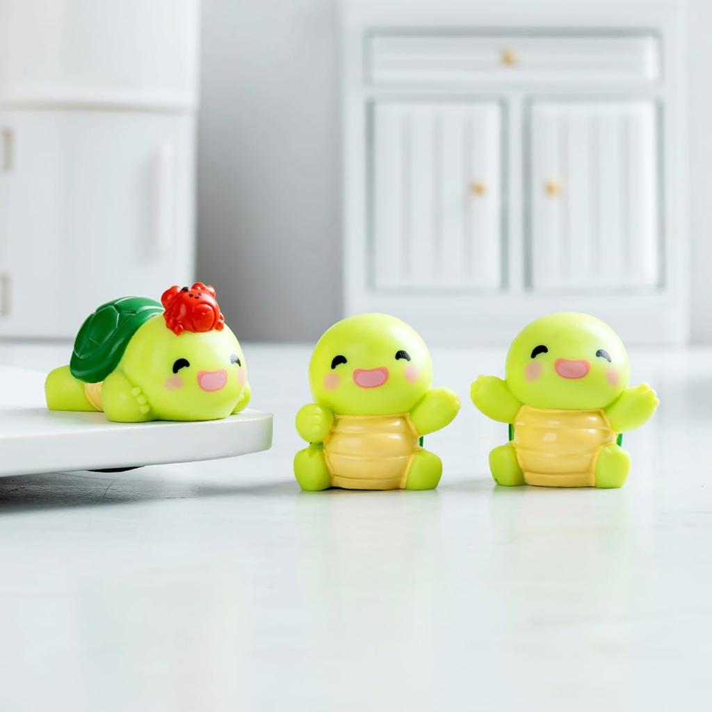 Set of 6 Mini Resin Tortoise Cute Car Accessories, Funny Cartoon Turtles Rear Car View Mirror & Dashboard Decorations Kawaii Car Interior Ornaments