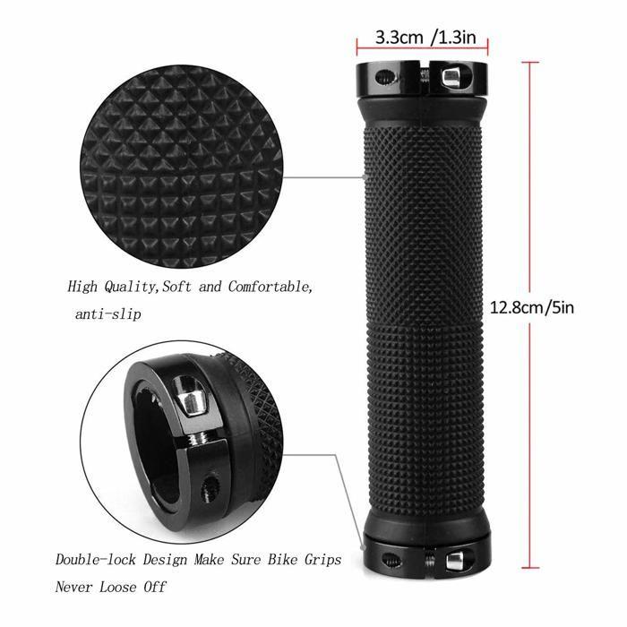 Platt poignees pour velo poignet vtt confortables en caoutchouc antiderapant avec embouts de guidon pour bmx/mountain