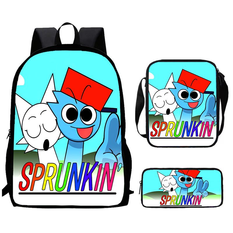 Sprunki Rhythm Box, Game Anime Backpack, Student Schoolbag, Computer Bag