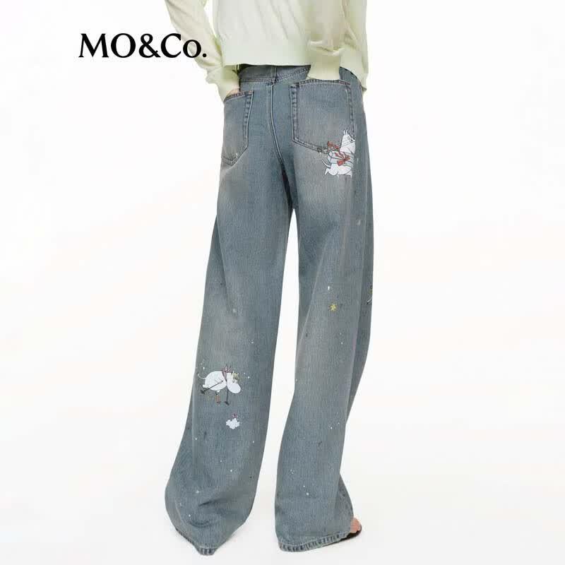 MO&Co. Women's Wide-Leg Low-Rise Jeans