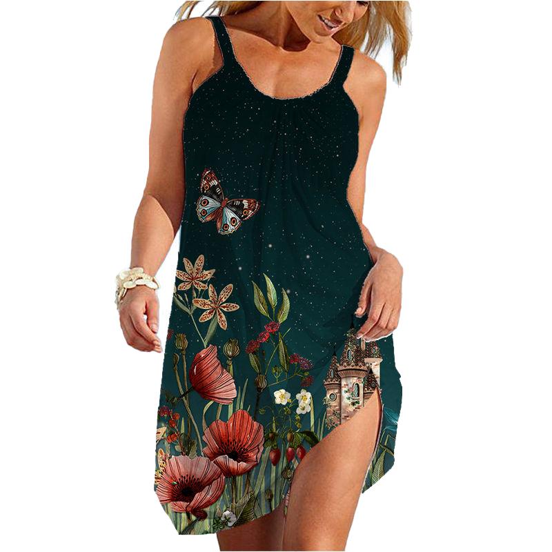 

Летнее новое платье-комбинезон с 3D-принтом, женское платье с цветочным принтом, черная сексуальная короткая юбка Traf beach Hawaii, юбка-солнце с цветочным принтом на рукавах XL