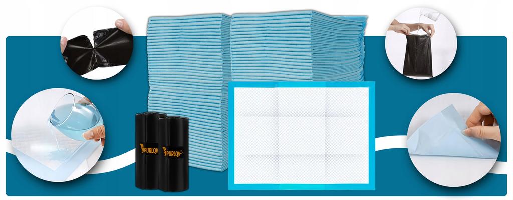 Hygienic Pads Absorbent Mats For Dogs Disposable 60X40Cm 100 Pcs + Bags