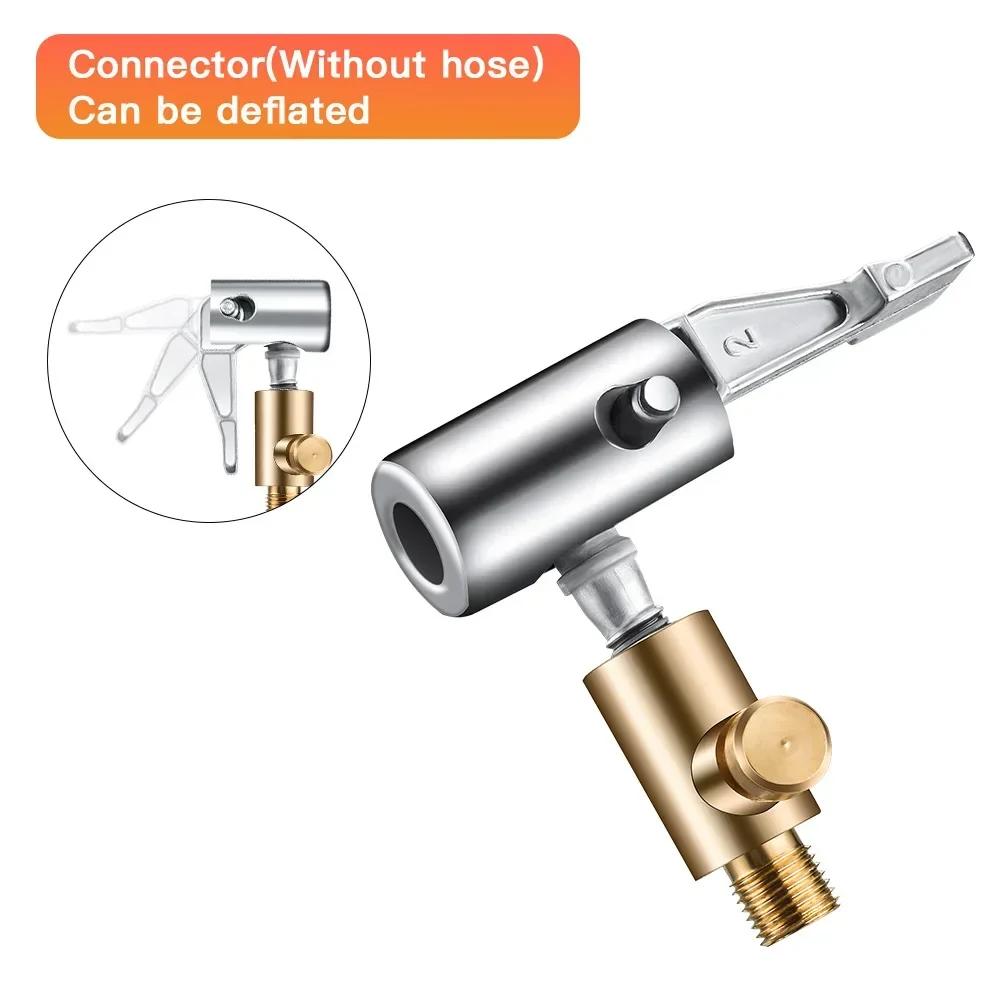 Portable Inflatable Pump Connector Car Tire Air Chuck Compressor Tire Inflator Tire Chuck with Barb Connector for Hose Repair