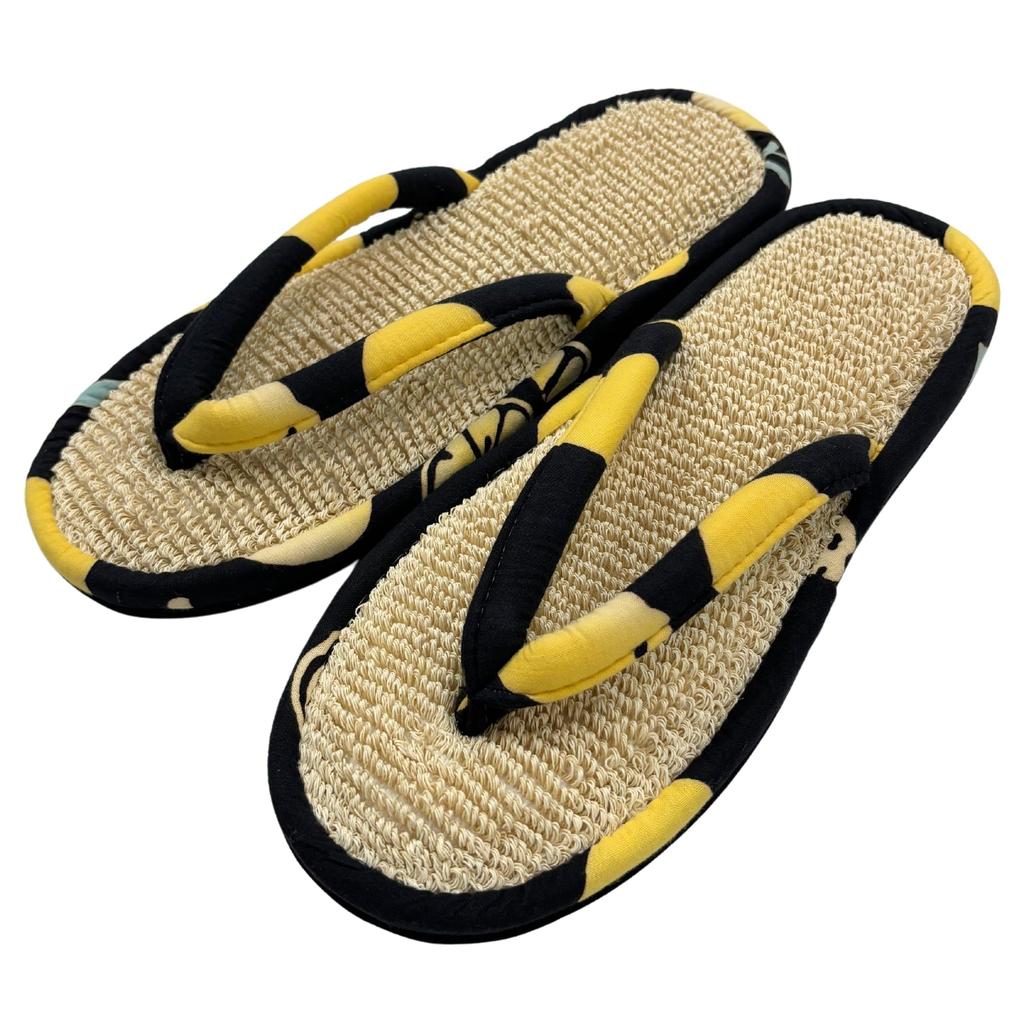 Edoten Indoor Room Dyed Tenugui Washi Yarn Tile Yamagata Kahoku Made in Lemon Size M Slippers, Sandals, Towel, Fabric, Slippers, Japan, Pear-dyed