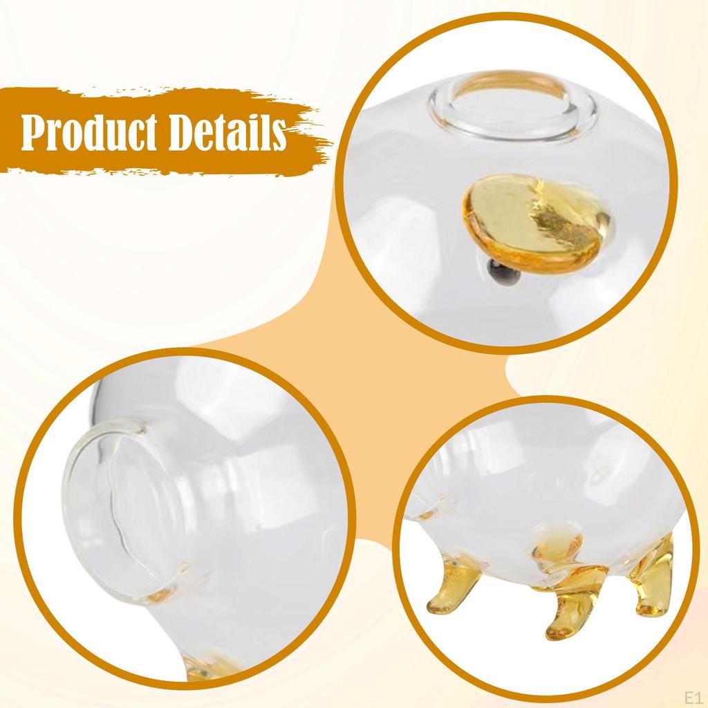 Glas Schwein Spardose Schreibtisch Organizer Geld Sparbox Glas für Dusche Schlafzimmer