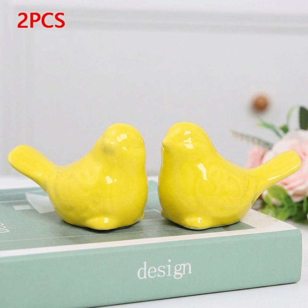 1/2PCS New Ceramic Bird Ornaments 6 Colors Decoration Crafts Simulated Bird Simulated Animals Home Decor