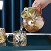 Amber color Diamond Glass Household Kettle Heat-resistant thickened glass household juice flower teapot 1750 ml