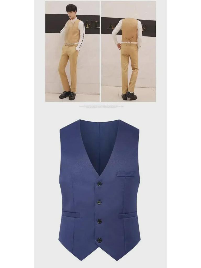 Gilet de costume pour homme coupe slim style coréen - Nouveau design sans repassage