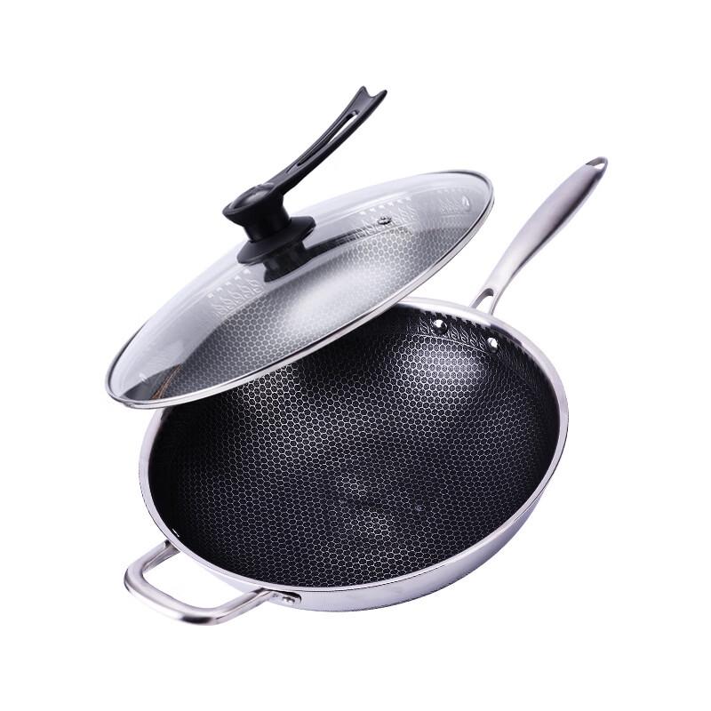 Zhi Shi 304 Stainless Steel Honeycomb Wok