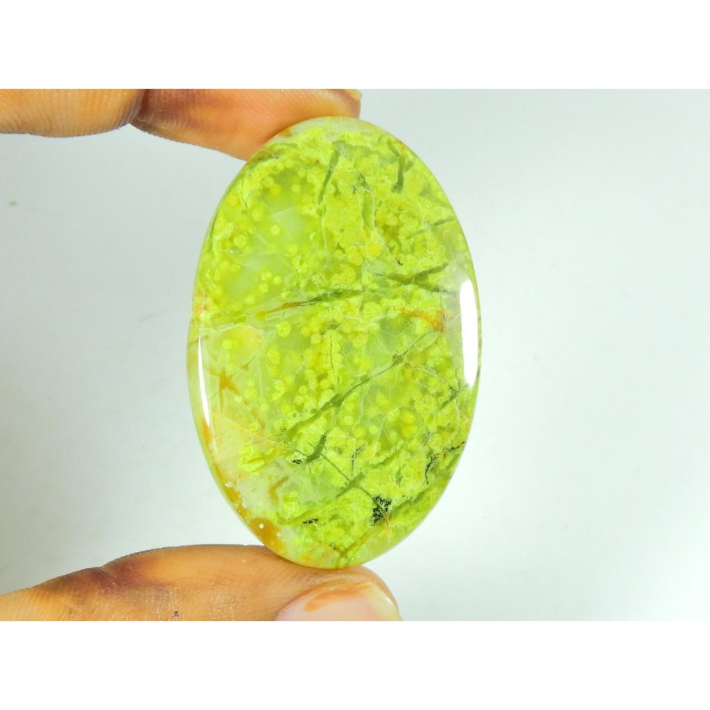 27X43X05 MM Natural Green Opal Oval Shape Cabochon Loose Gemstone 50Cts. SK-4751