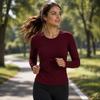 Slim Fit Long Sleeve T-Shirt Fitted Base Layer Shirt Fashion Autumn Winter Tee Top  Women