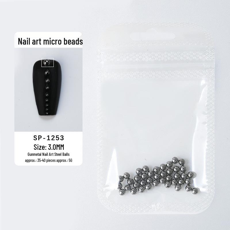 

Nail Art Steel Beads Set: 0.4MM Gold & Silver Round Beads in Assorted Sizes for Nail Jewelry & Rhinestones