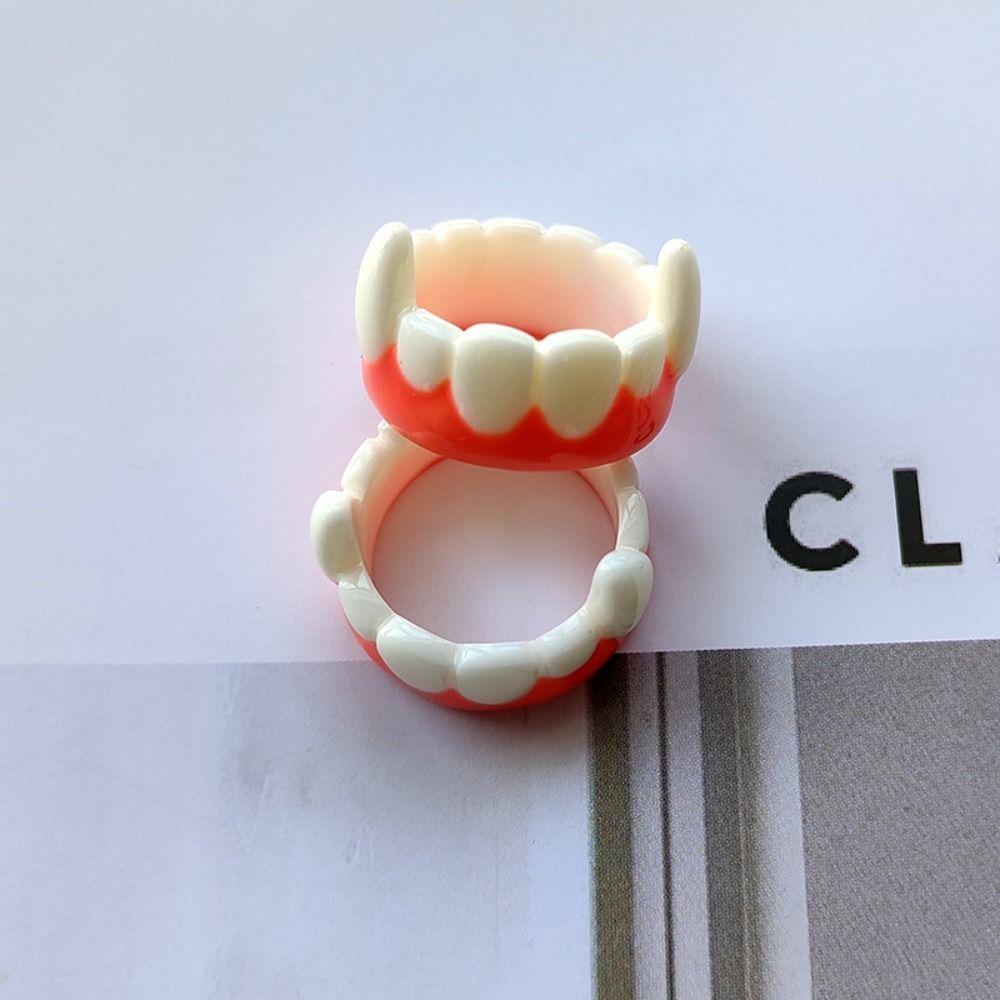 

Human Face Resin Rings Metal Braces Cute Ring Fashion Aesthetic Rings for Women