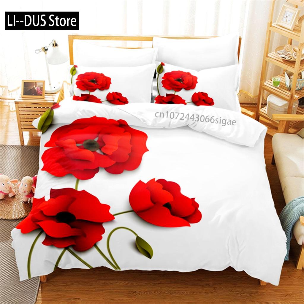 Beautiful Flowers Bedding Set Duvet Cover Set 3d Bedding Digital Printing Queen Size Bedding Sets Fashion Designs