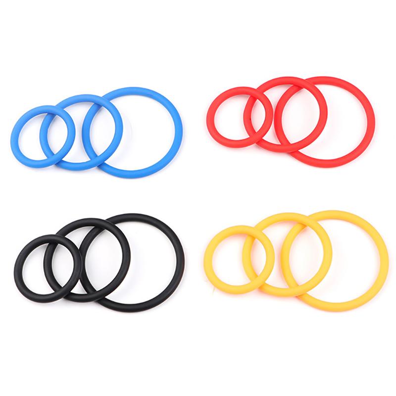 3Pcs Cock Ring Sex Toys For Men Delay Ejaculation Silicone Penis Ring Enlarge Enhance Erection Adult Supplies Remove Foreskin