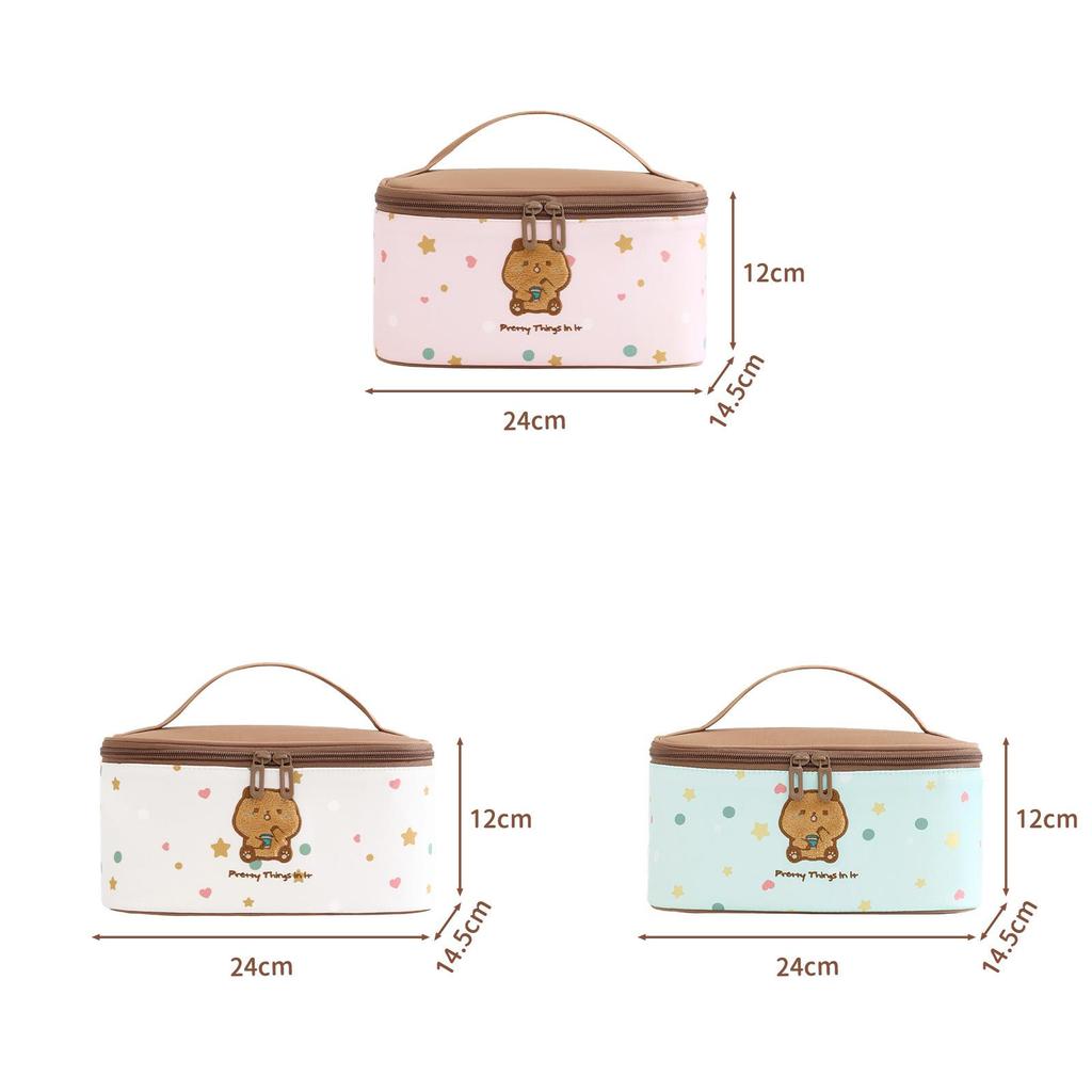 Cute Bear Cosmetic Organizer With Large Capacity For Travel And Daily Use