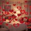 Plastic Valentine's Day Love Pulling Laser Sequin Love Heart Hanging Curtain  Couple Anniversary