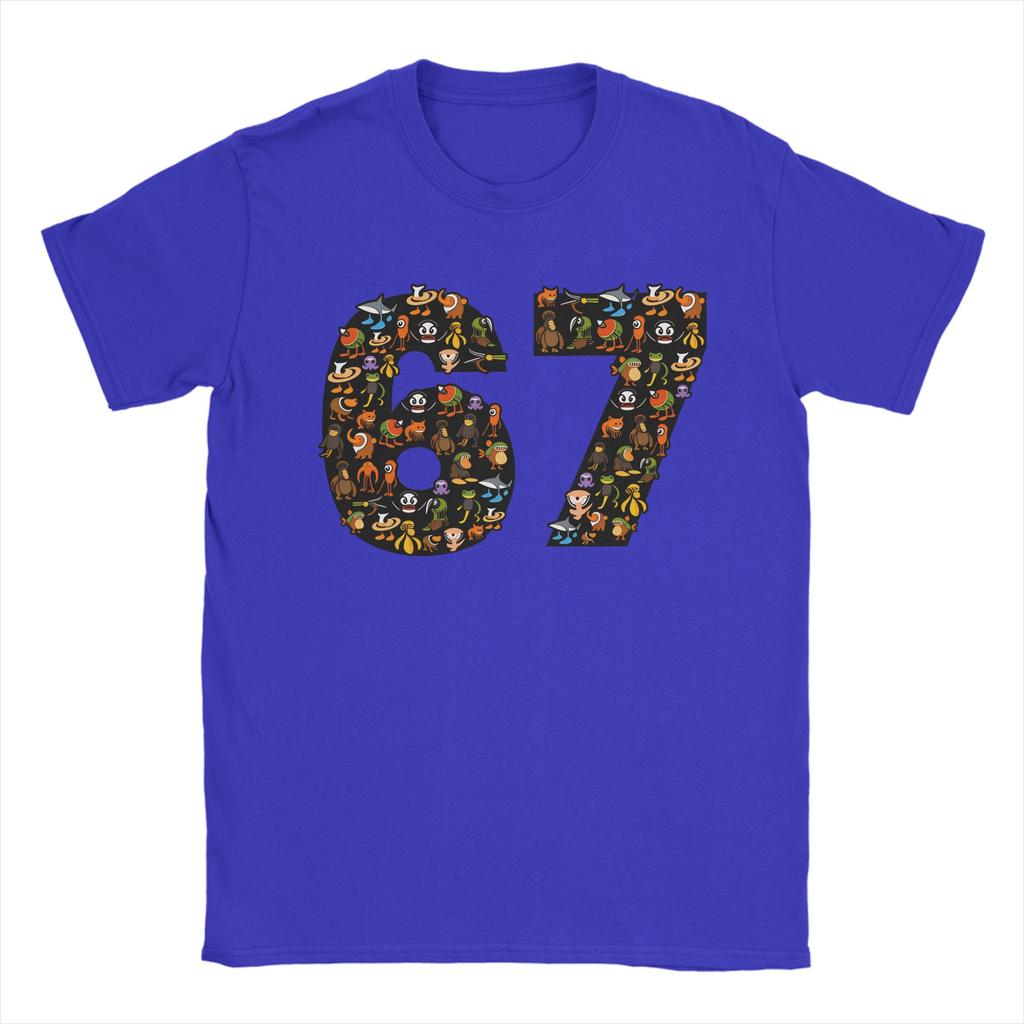 67 Six Seven Italian Brainrot Men T Shirt Novelty Tees Short Sleeve Crewneck TShirts Pure Cotton Gift Clothes