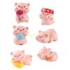 Pack of 6 Cartoon Pink Pig Statues Miniatures for Car Dashboard and Home Decors top sale